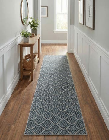 Harbor Blue Eco Trellis Runner Rug
