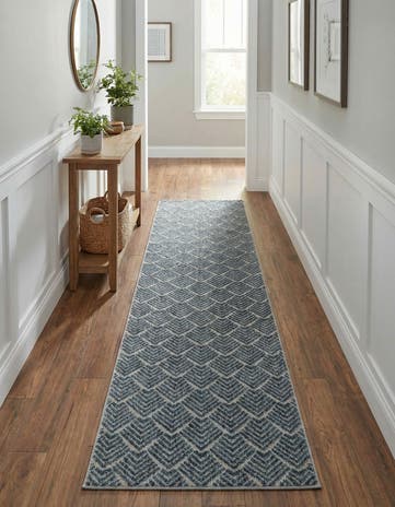 Harbor Blue Eco Trellis Runner Rug