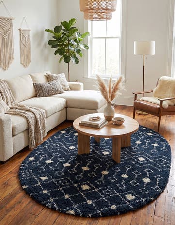 7' 10 x 10' Moroccan Trellis Shag Oval Rug