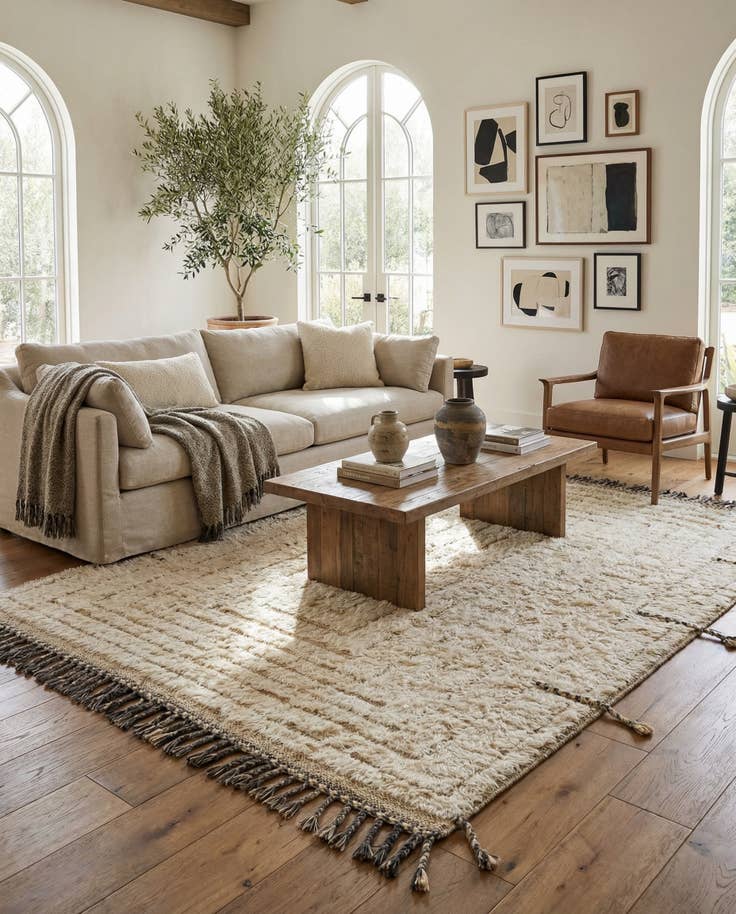 Detail image of 5' 4 x 6' 8 Hand Knotted Moroccan Wool Rug