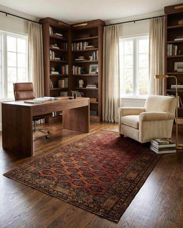 3' 9 x 6' Hand Knotted Afghan Akhche Oriental Wool Rug