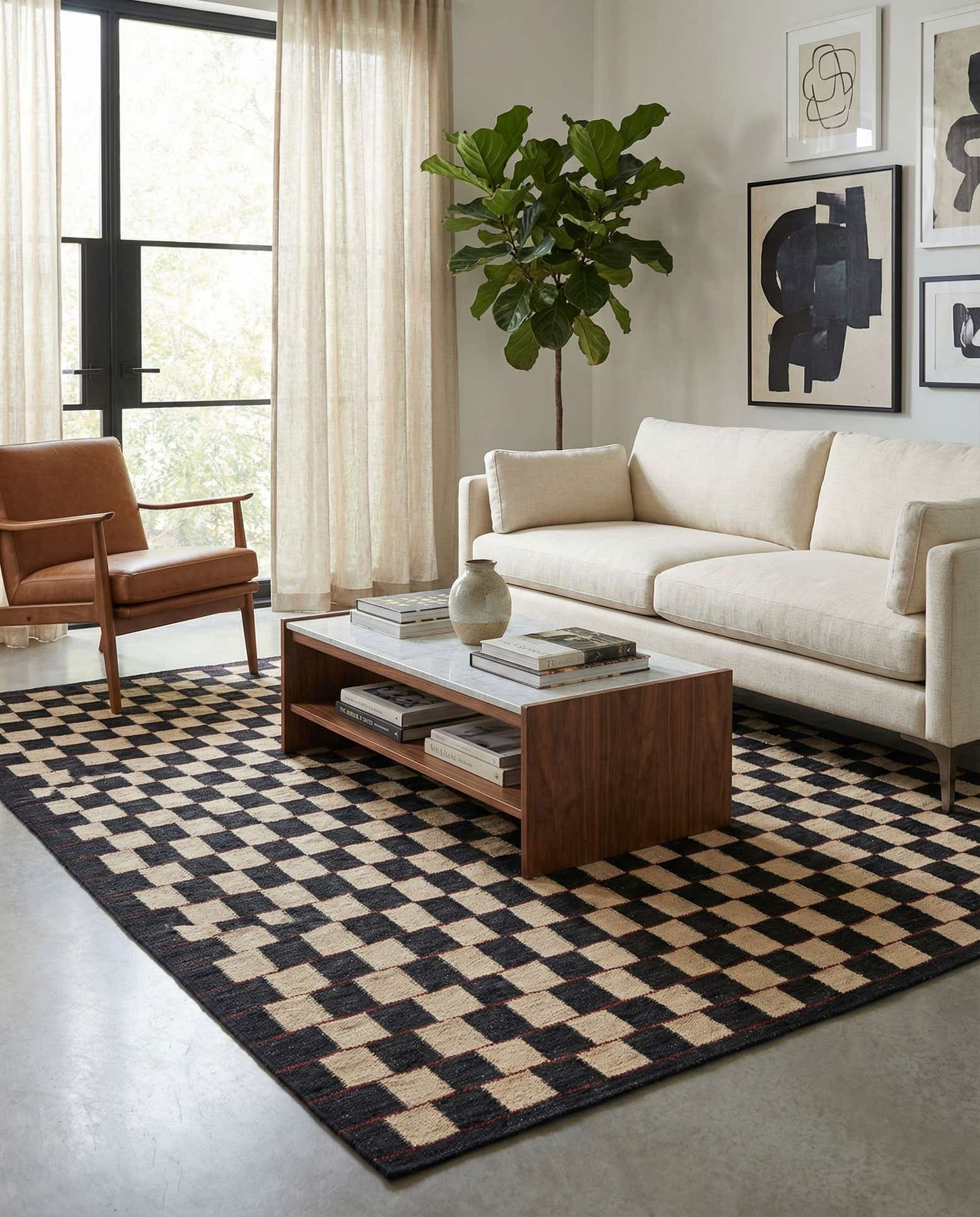 5' x 6' 3 Hand Woven Kilim Modern Wool Rug