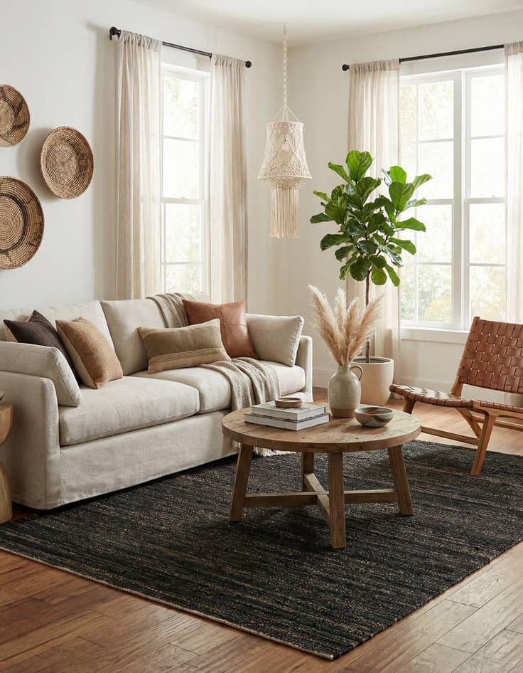 Detail image of 7' 10 x 10'  Hand Woven Palm Beach Jute Rug