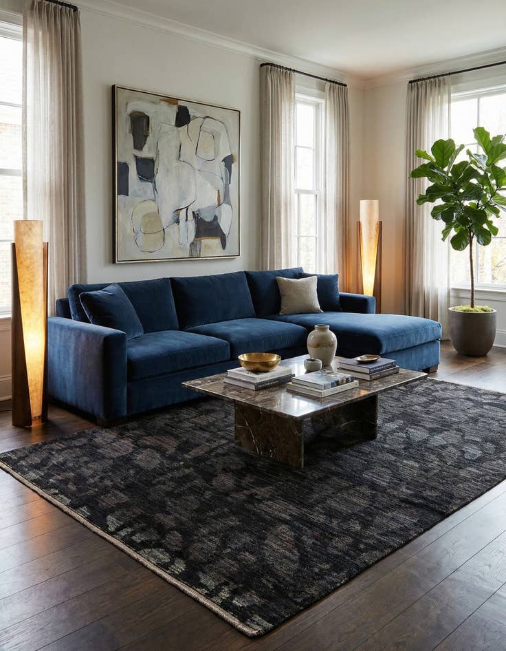 Detail image of 6' 6 x 9' 9  Hand Knotted Darya Wool Rug