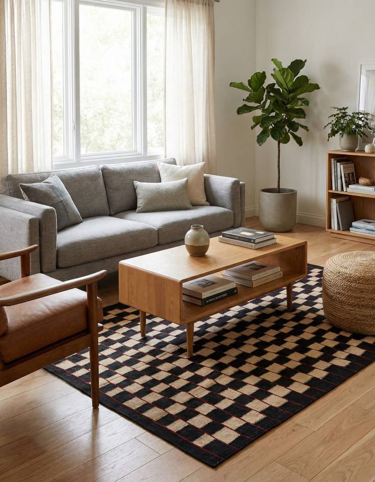 Detail image of 5' x 6' 2  Hand Woven Kilim Modern Wool Rug