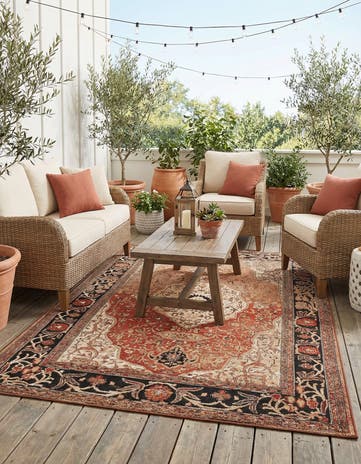 5' x 7' Easy-Clean Traditional Indoor / Outdoor Rug