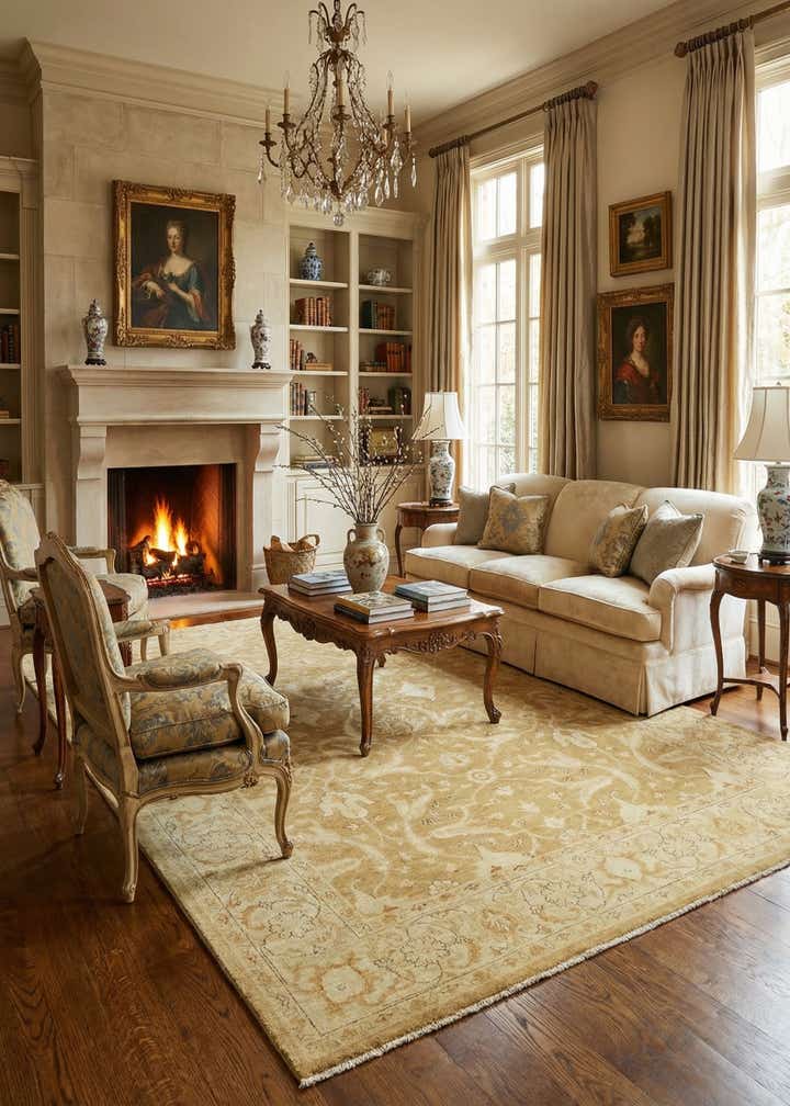 6' x 9' 4 Hand Knotted Peshawar Ziegler Rug