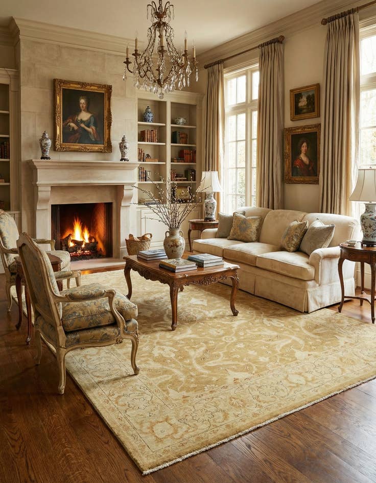 Detail image of 6' x 9' 4  Hand Knotted Peshawar Ziegler Rug