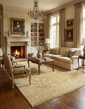 6' x 9' 4 Hand Knotted Peshawar Ziegler Rug