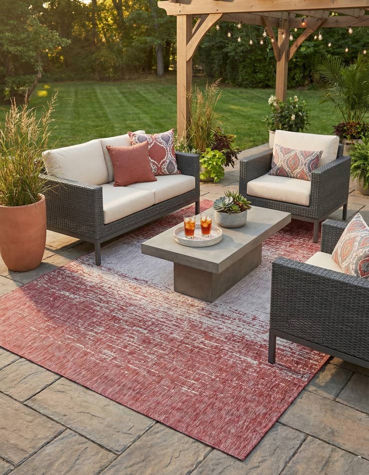 Detail image of  7' 10 x 11'  Washable Modern Indoor / Outdoor Rug