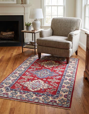 3' 5 x 4' 11 Hand Knotted Kazak Rug