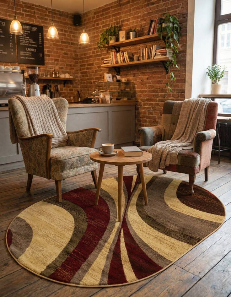 Detail image of 4' x 6' Coffee Shop Oval Rug