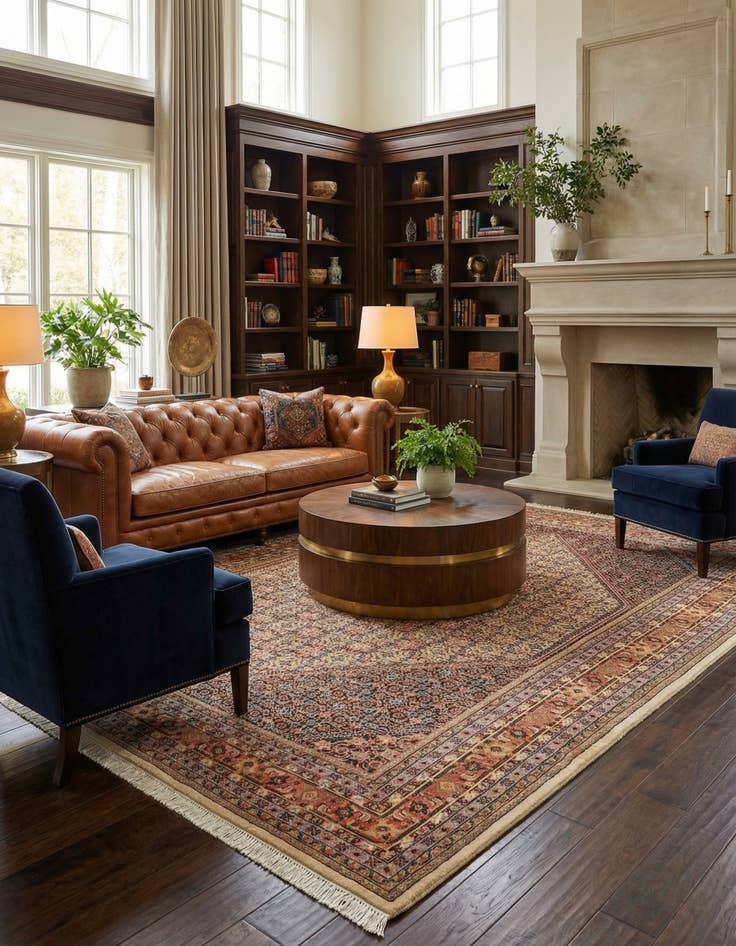 Detail image of 8' 2 x 11' 5  Hand Knotted Mir Wool Rug