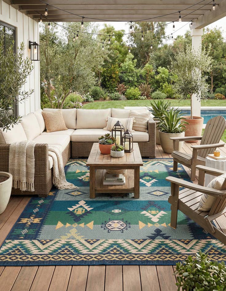 Detail image of 7' 10 x 10' Easy-Clean Baja Indoor / Outdoor Rug