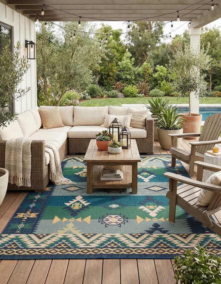 7' 10 x 10' Easy-Clean Baja Indoor / Outdoor Rug