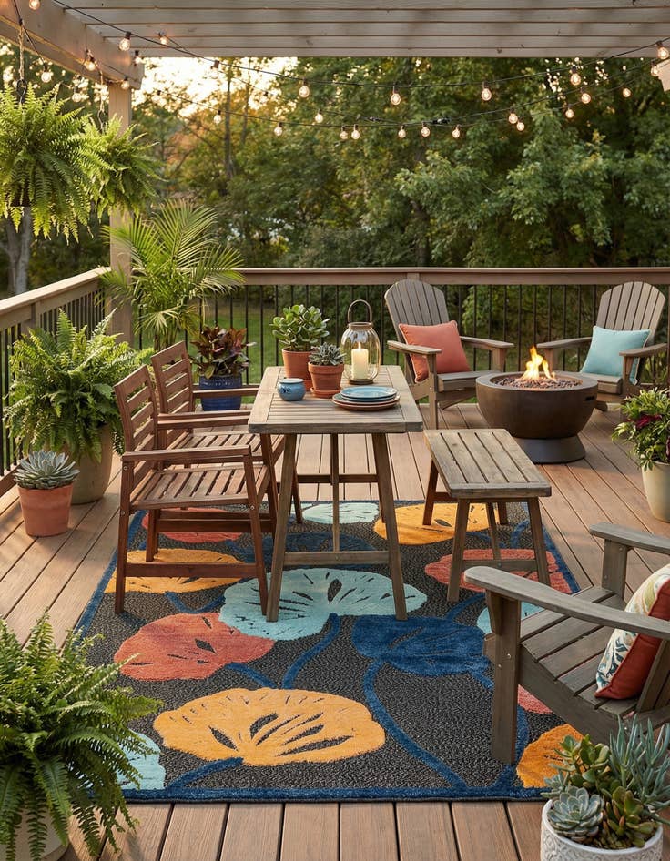 Detail image of 6' x 9'  Washable Belize Indoor / Outdoor Rug