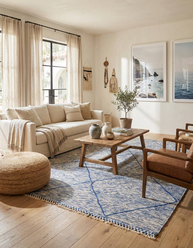 Detail image of 5' 3 x 8' 2  Hand Knotted Moroccan Wool Rug