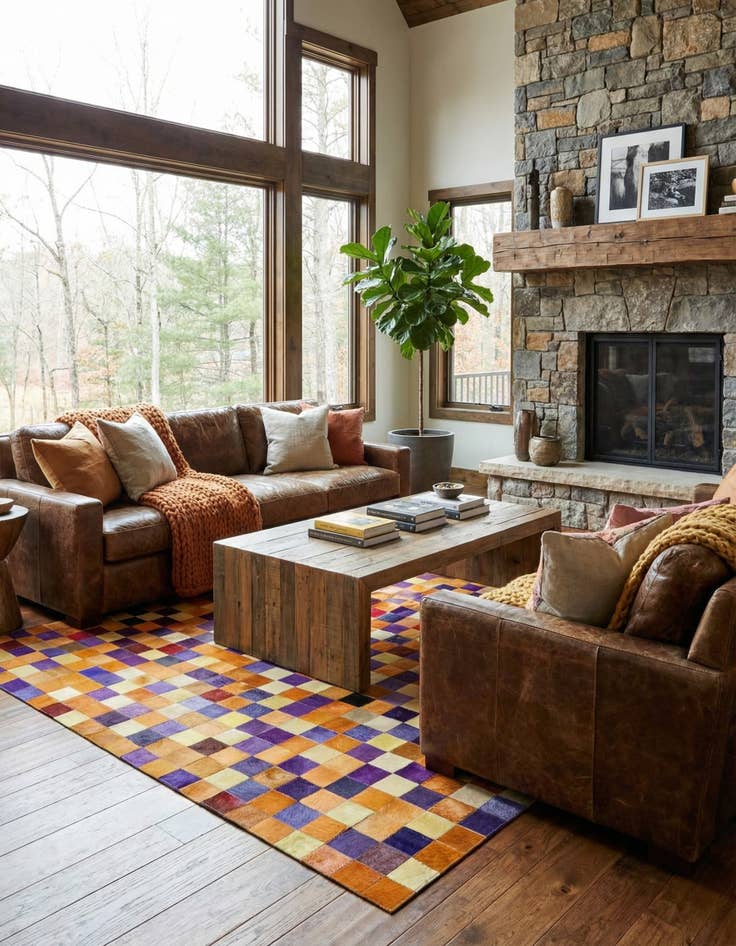 Detail image of  8' x 9' 11 Cowhide - Patchwork Rug