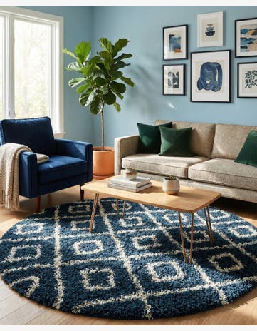 6' x 6' Trellis Shag Round Rug