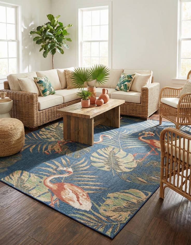 Detail image of 9' x 12'  Washable Baja Indoor / Outdoor Rug
