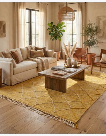 6' 9 x 10' 4 Hand Knotted Moroccan Wool Rug