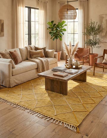 6' 9 x 10' 4 Hand Knotted Moroccan Wool Rug