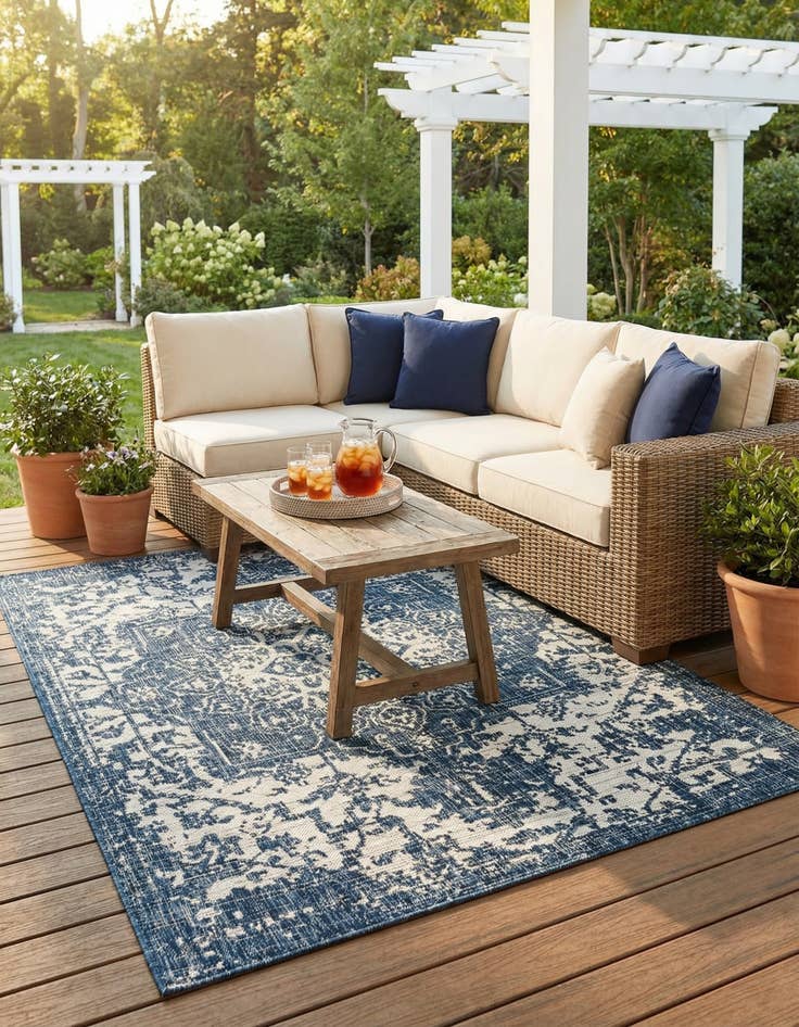Detail image of 4' x 6' Easy-Clean Jill Zarin Dubai Indoor / Outdoor Rug