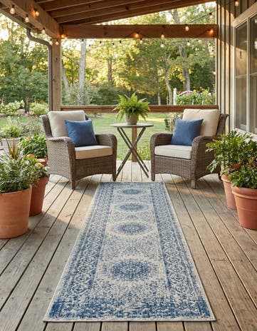 2' 7 x 12' Easy-Clean Traditional Indoor / Outdoor Runner Rug