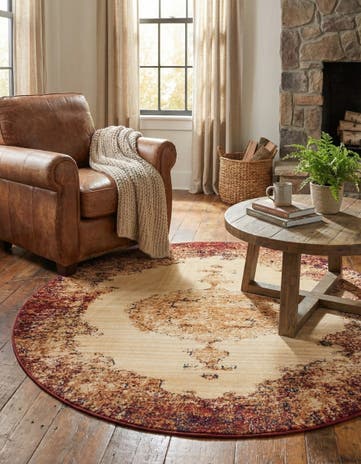 Red Charlestown Round Rug