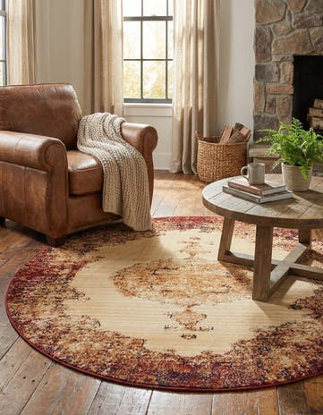 Red Charlestown Round Rug