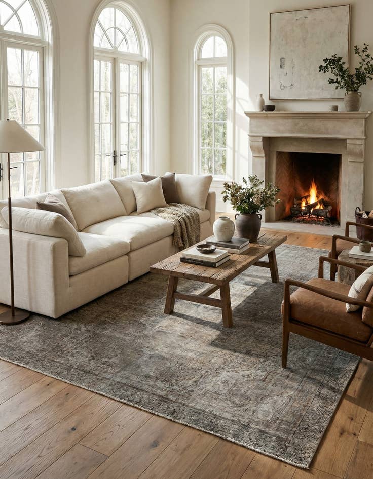 Detail image of 8' x 11'  Hand Knotted Ultra Vintage Persian Wool Rug