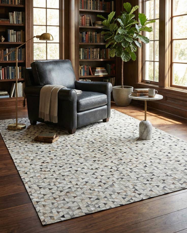 Detail image of 7' 10 x 9' 10 Cowhide Leather Rug