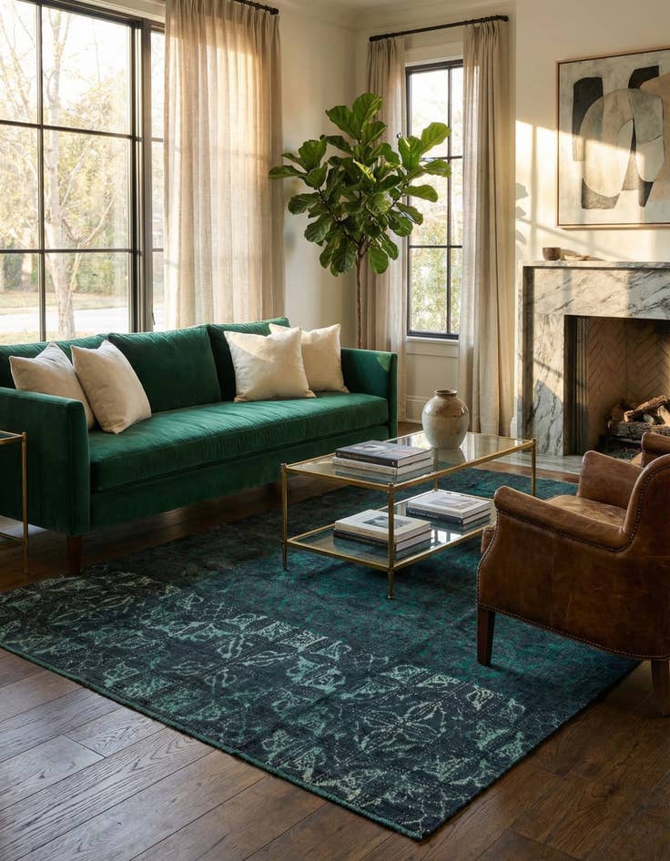 Detail image of 5' 10 x 9'  Hand Knotted Darya Rug