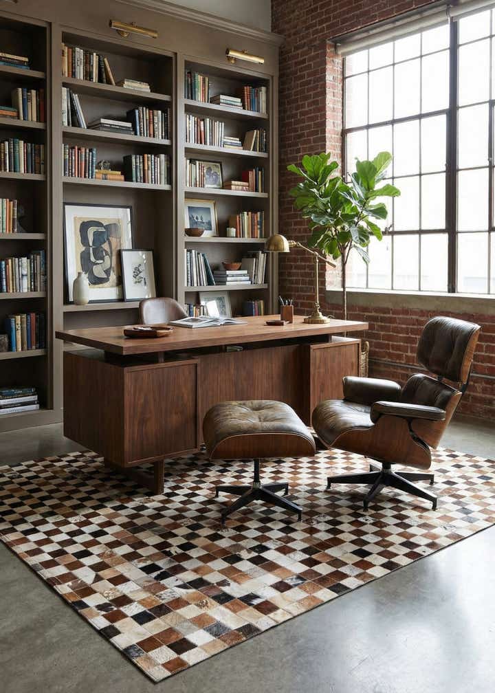 5' 1 x 7' 9 Cowhide Stocks Rug