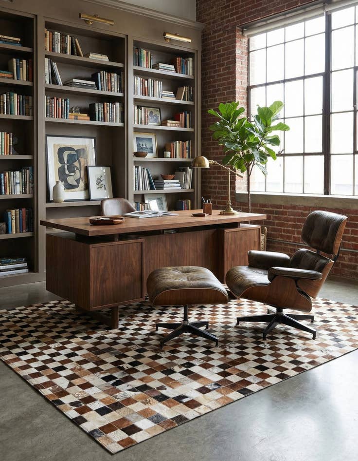 Detail image of 5' 1 x 7' 9 Cowhide Stocks Rug