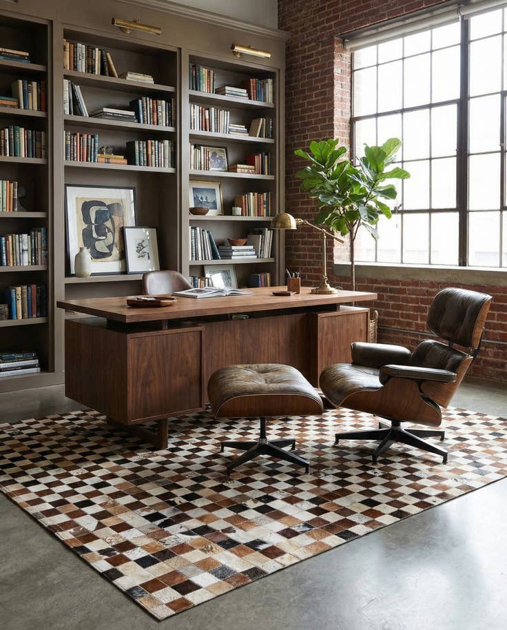 Detail image of 5' 1 x 7' 9 Cowhide Stocks Rug