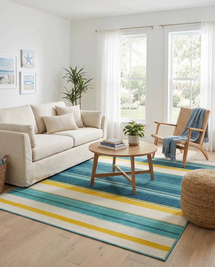Detail image of 6' x 9' Easy-Clean Border Indoor / Outdoor Rug