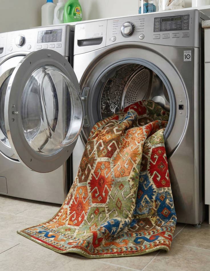 Detail image of  7' 10 x 10'  Washable Southwestern Indoor / Outdoor Rug