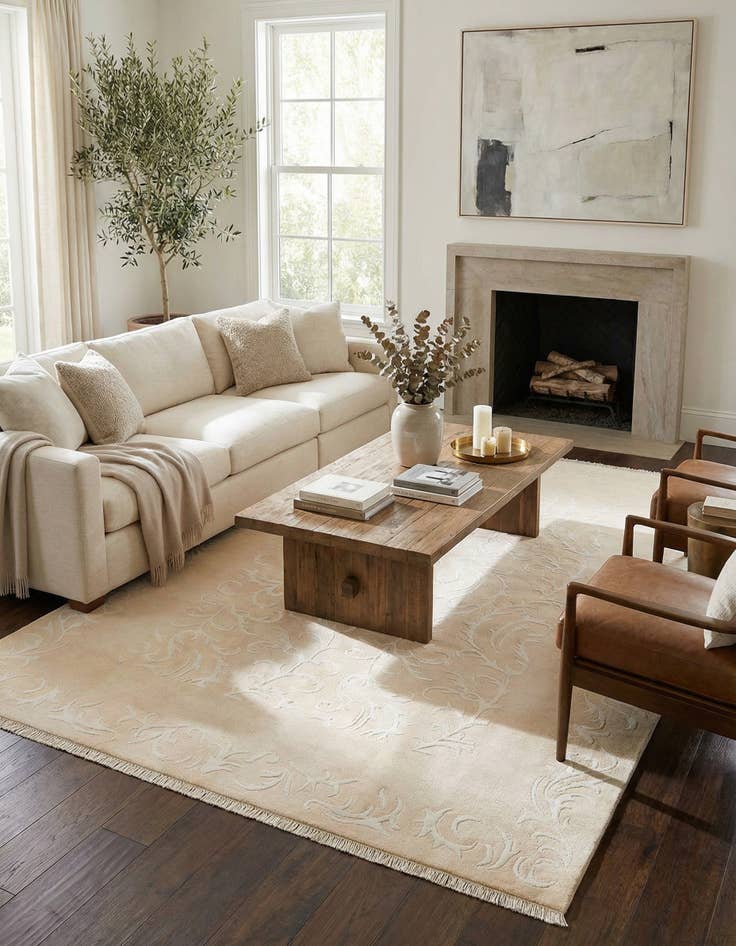 Detail image of 6' 6 x 9' 11  Hand Knotted Darya Wool Rug