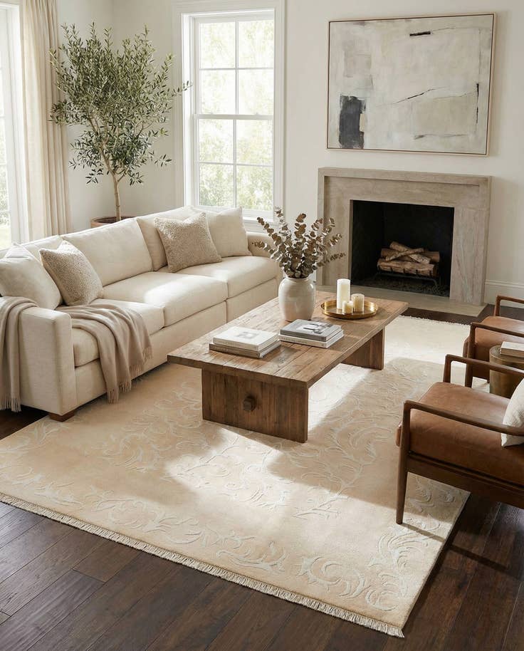 Detail image of 6' 6 x 9' 11 Hand Knotted Darya Wool Rug