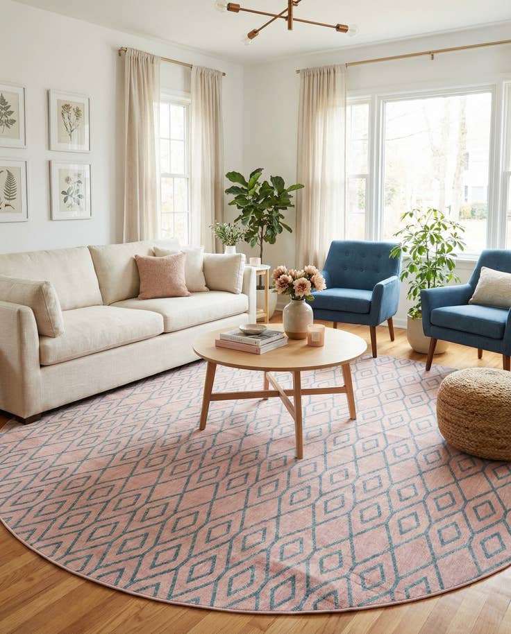 Detail image of 13' x 13' Easy-Clean Jill Zarin Turks and Caicos Indoor / Outdoor Round Rug