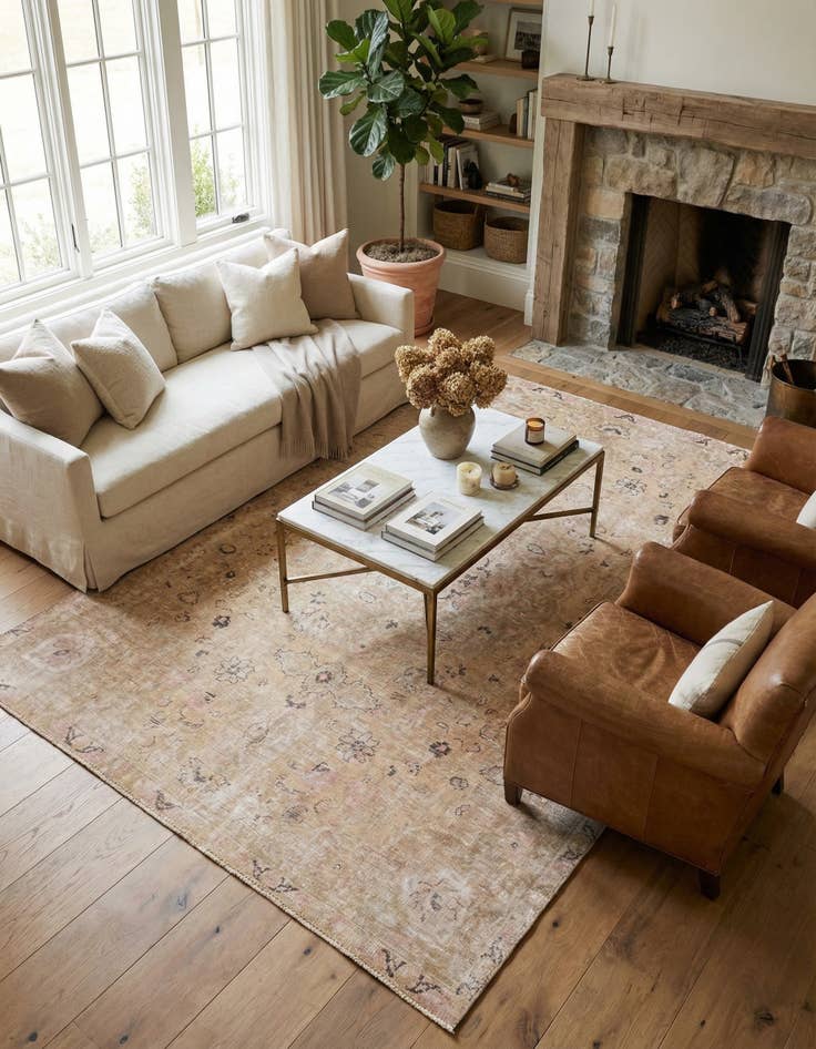 Detail image of 6' 8 x 10' 2  Hand Knotted Ultra Vintage Persian Wool Rug