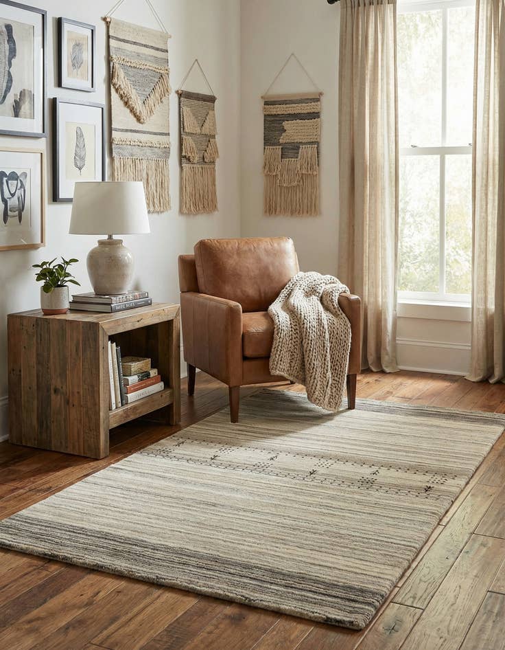 Detail image of 2' 5 x 4'  Hand Knotted Tibet Wool Rug