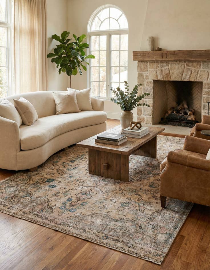 Detail image of 7' 2 x 10' 2  Hand Knotted Ultra Vintage Persian Wool Rug