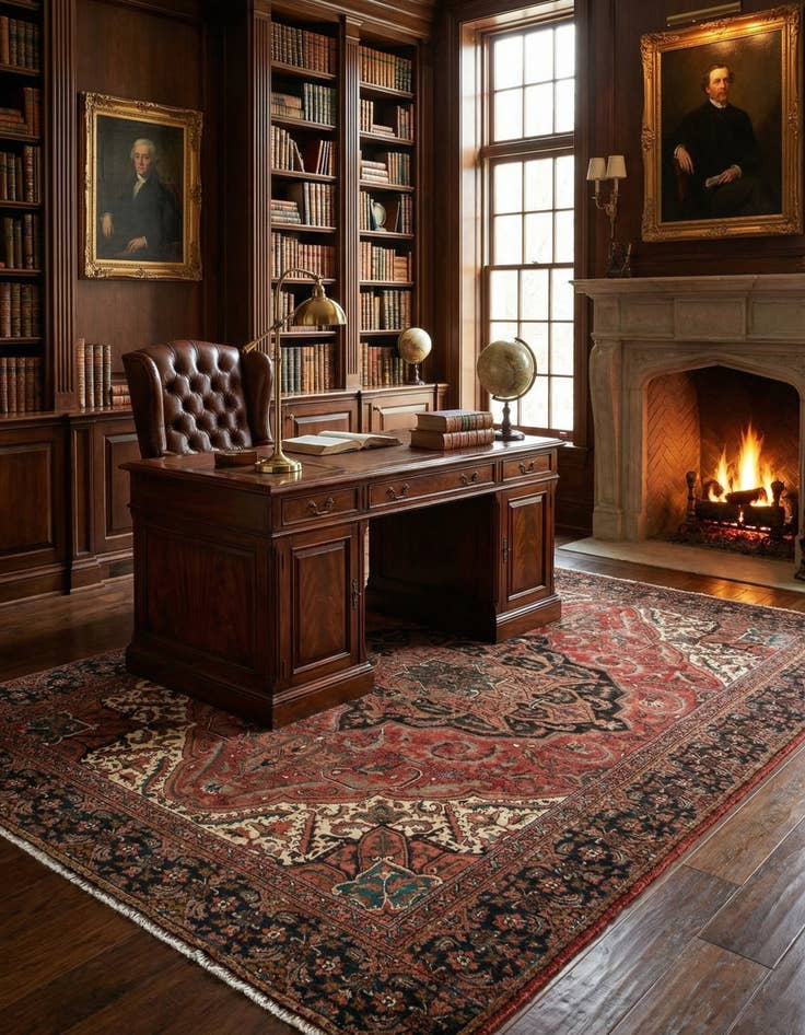 Detail image of 7' 5 x 10' 5 Heriz Rug