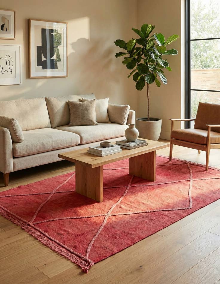 Detail image of 4' 2 x 5' 10  Hand Woven Kilim Modern Wool Rug