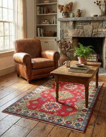 3' 3 x 4' 10 Hand Knotted Kazak Rug