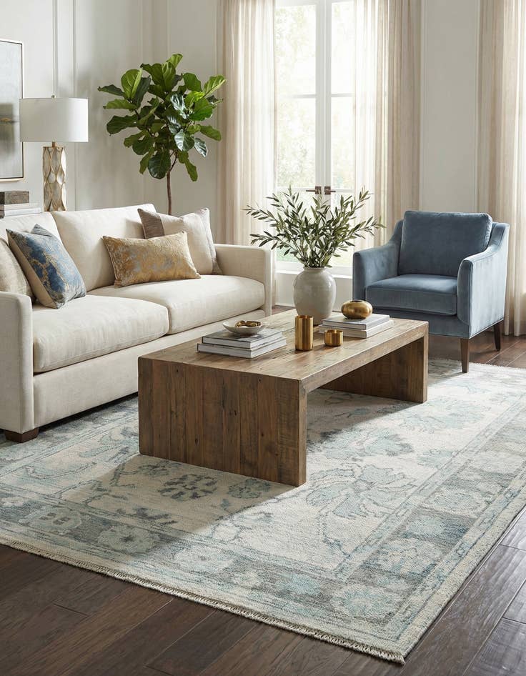 Detail image of 7' 9 x 9' 10  Hand Knotted Oushak Wool Rug