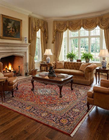 6' 10 x 9' 11 Kashan Wool Rug