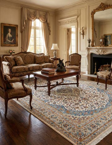 7' 11 x 11' 9 Kashan Wool Rug